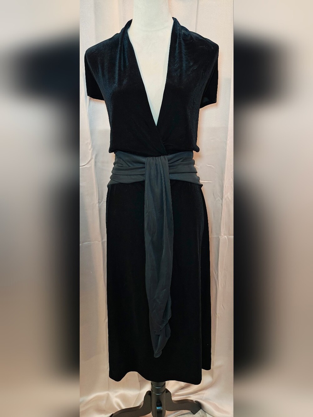 🖤Deadstock NWT Plus Size Alex Evenings Black Velvet Formal Dress🖤